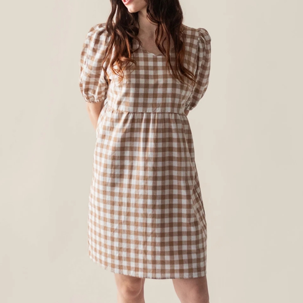 North Kinder Brown Checkered Mini Dress from the Jilly Box